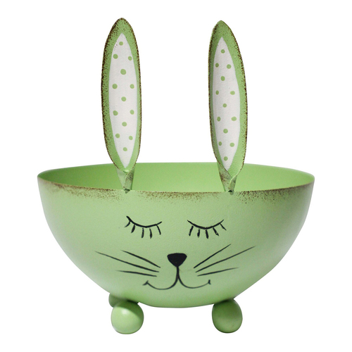 LVD Rabbit Egg Metal 15.5cm Gift Bowl Decor Large - Sage