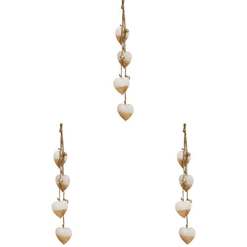 3PK LVD Hanging Heart Ornament Decor Gold Cluster 4.5x40cm