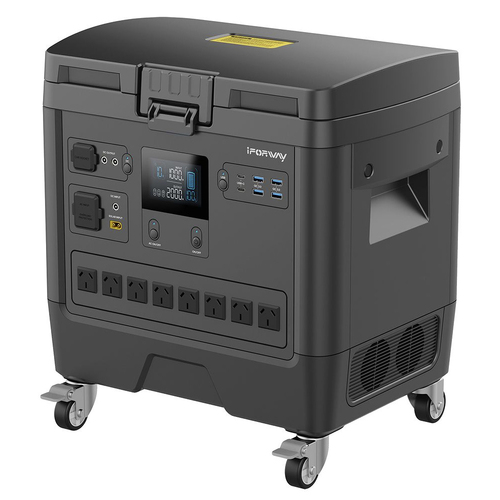 iForWay 2000W 44cm Portable Outdoor Power Station Black
