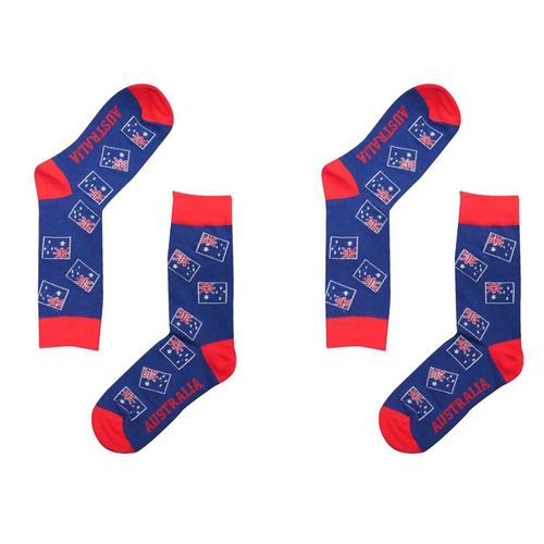 2PK Sole Mates Unisex Casual Dress Novelty Australian Flag Socks Pair One Size