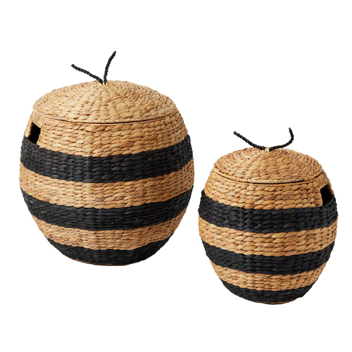 2pc Jiggle & Giggle Bee Basket Storage Organiser - Natural/Black