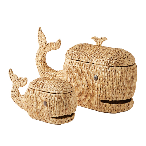 2pc Jiggle & Giggle Decorative Whale Storage Basket Set