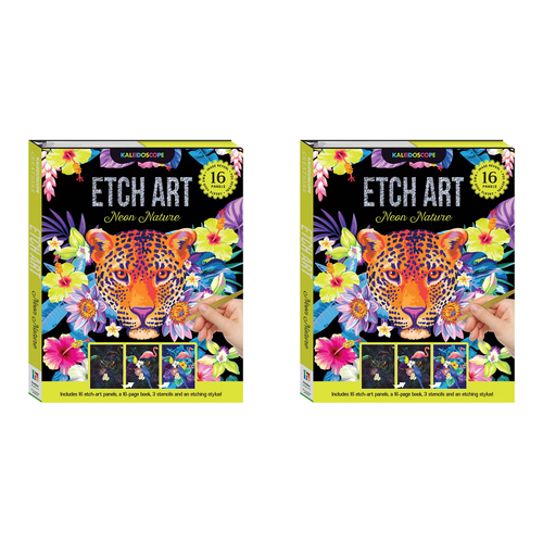 2PK Kaleidoscope Etch Art Creations Kids Scratch Art Neon Nature 8y+