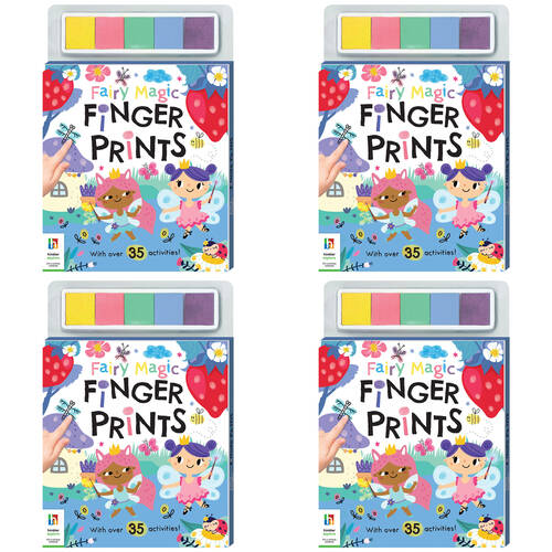 4PK Kaleidoscope Fairy Magic Finger Prints/Paint Book 3y+