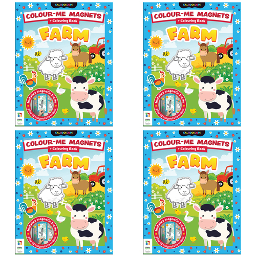 4PK Kaleidoscope Colour-Me-Magnets Farmyard kids Educational Magnets 3Y+