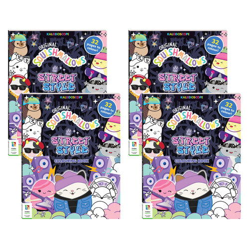 4PK Kaleidoscope Squishmallows Colouring Book Street Style 8Y+