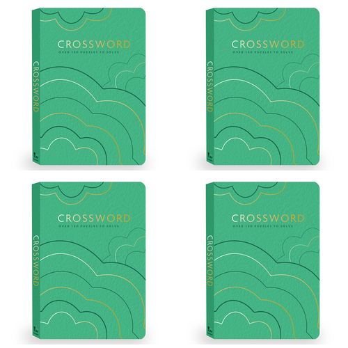 4PK Solve It! Faux Leather Puzzle Crossword Book Green