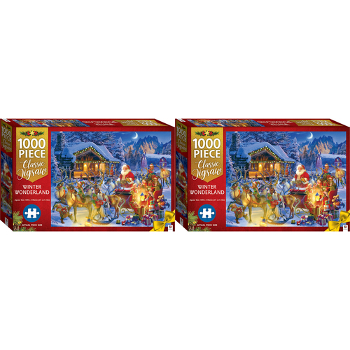 2x 1000pc Mindbogglers Winter Wonderland Jigsaw Puzzle 50x70cm