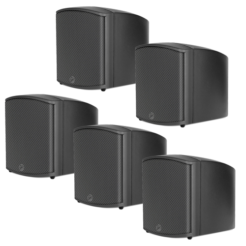 5PK Pure Acoustics 10cm/100W Mountable Cube Satellite Speaker - Black