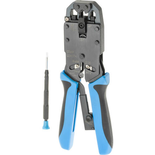 PRO 8.3" MODULAR CRIMPING TOOL WITH RATCHET STRIPPING CUTTING