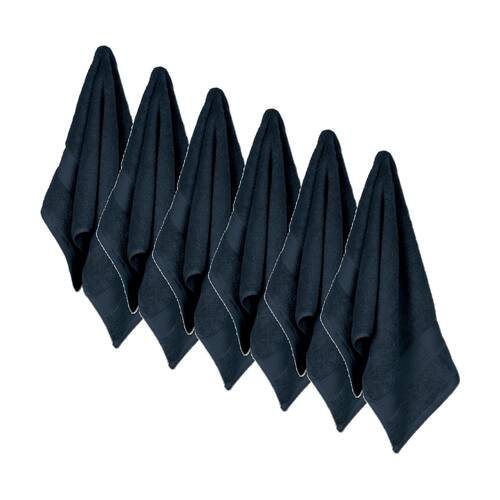 6x Ardor St Regis Collection 40x70cm Hand Towel 600GSM Soft Cotton Navy