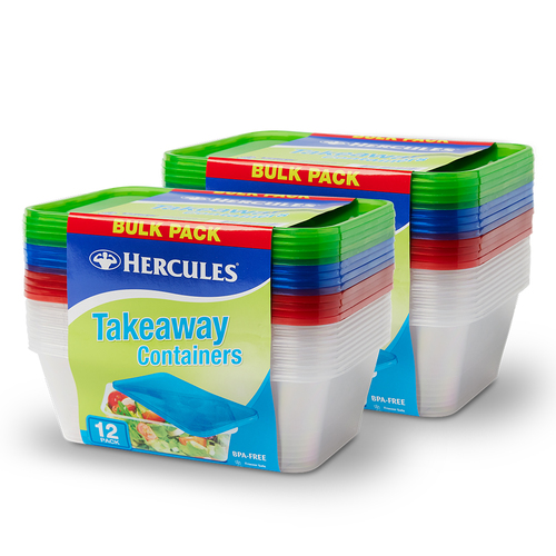 2x 12pc Hercules Takeaway Containers 750ml 