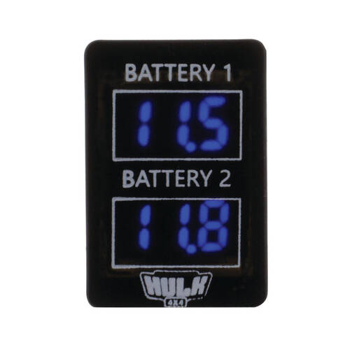 Hulk Toyota Late Dual DC Voltmeter Blue Illumination 12v 32.5 x 22mm