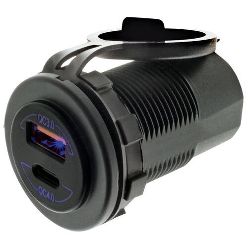 Hulk Dual USB Socket Quick Charge QC3.0 & QC4.0 Blue Illumination