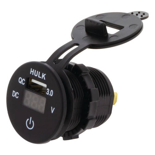 Hulk Vehicle DC Voltmeter, QC3.0 USB Socket & Touch Switch 60-30V