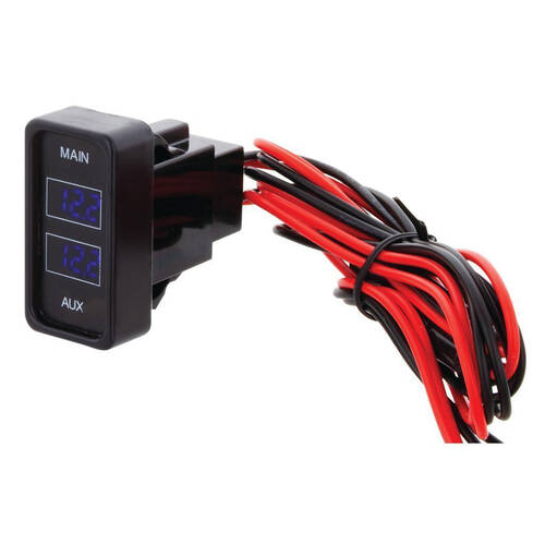 Hulk Rectangle Rocker Size Dual Vehicle Voltmeter Blue Illumination