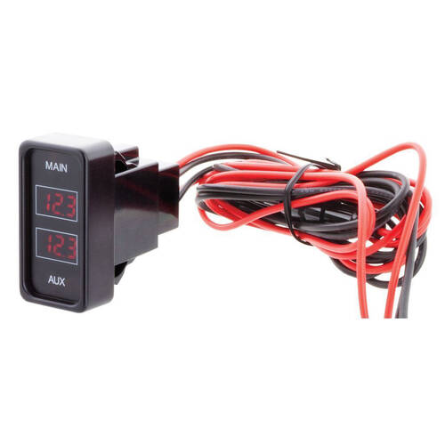 Hulk Rectangle Rocker Size Dual Vehicle Voltmeter Red Illumination