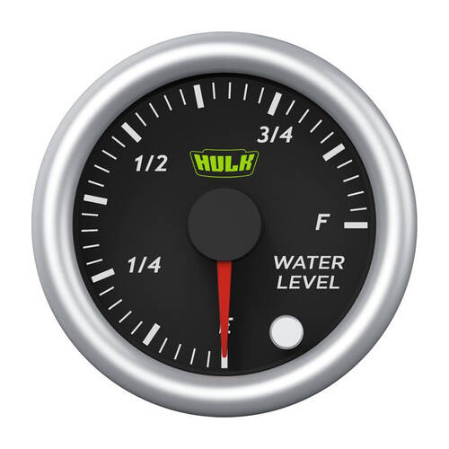 Hulk Pro Vehicle Engine Water Level Analogue Gauge 52mm Black/Silver