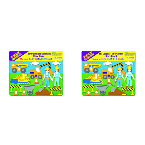 2x Felt Creations Construction Kids/Children Fabric Art Kit 3y+