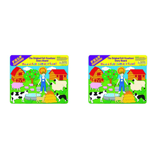2x Felt Creations Farm Theme Kids/Children Fabric Art Kit 3y+