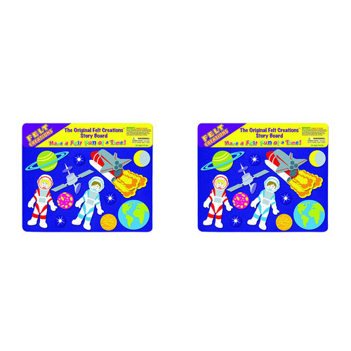 2x Felt Creations Outer Space Kids/Children Fabric Art Kit 3y+