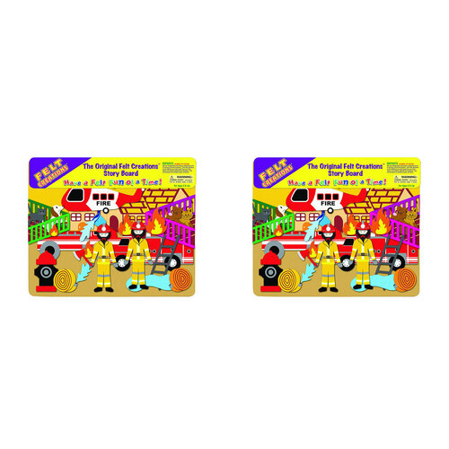 2x Felt Creations Fire Engine Kids/Children Fabric Art Kit 3y+