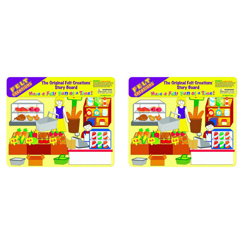 2x Felt Creations Supermarket Kids/Children Fabric Art Kit 3y+