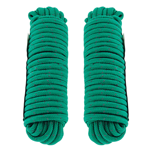 2pk Hulk 4x4 Durable 15m Hi-Vis Reflective Rope - Green