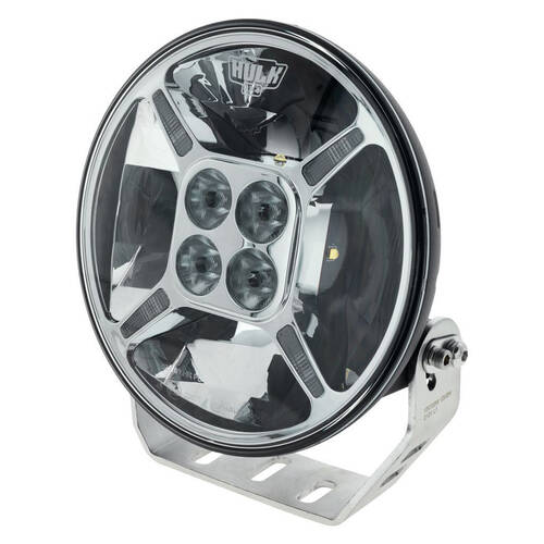 Hulk Pro Round LED Driving Light w/ Front Position Lamp 9inch Chrome Fascia