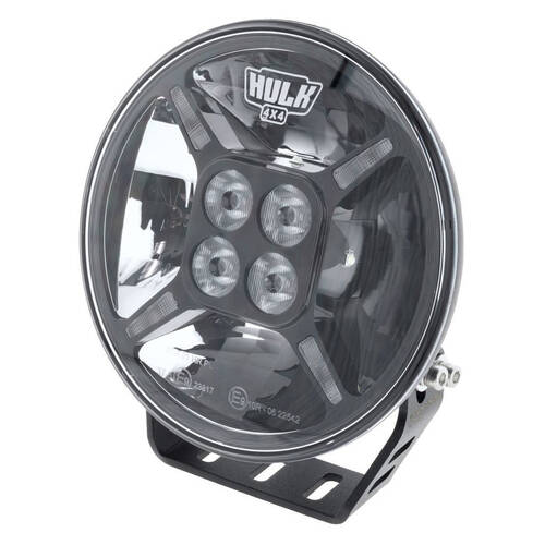 Hulk Pro Round LED Driving Light w/ Front Position Lamp 7inch Black Fascia