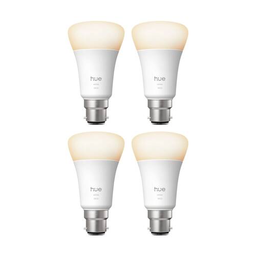 4PK Philips Hue 9.5W A60 V2 Smart LED Warm White Lightbulb B22
