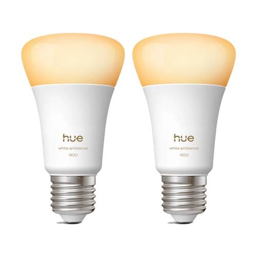 2PK Philips Hue 1100 A60 LED White Ambience Brightness Adjustable Lightbulb E27