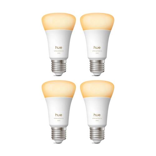 4PK Philips Hue 1100 A60 LED White Ambience Brightness Adjustable Lightbulb E27