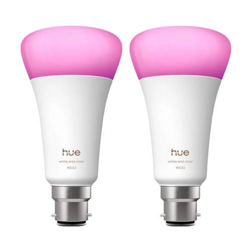 2PK Philips Hue White/Colour Ambience 1600lm A67 E27 Smart LED Lightbulb 15W