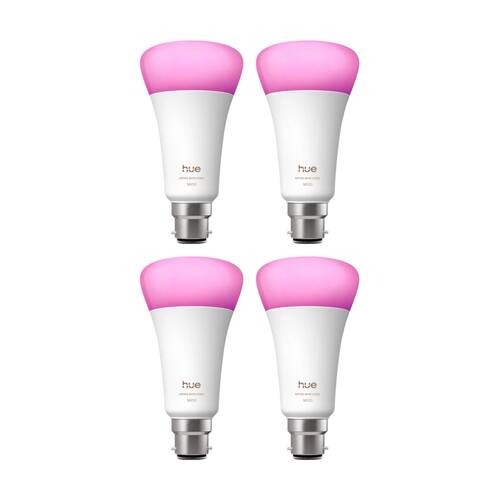 4PK Philips Hue White/Colour Ambience 1600lm A67 E27 Smart LED Lightbulb 15W