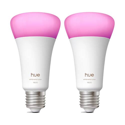 2PK Philips Hue White/Colour Ambience 1600lm A67 B22 Smart LED Lightbulb 15W