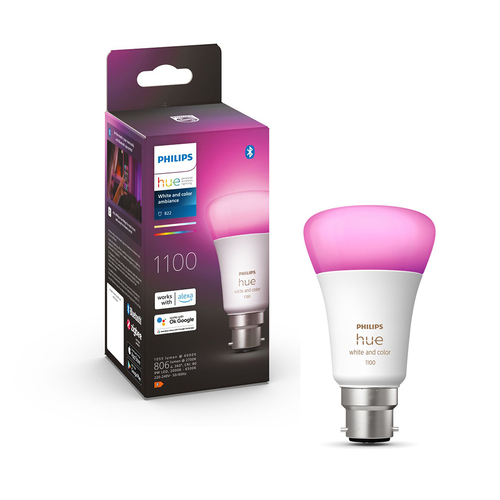 Philips Hue White/Colour Ambiance Light Bulb/Globe 11W A60 B22