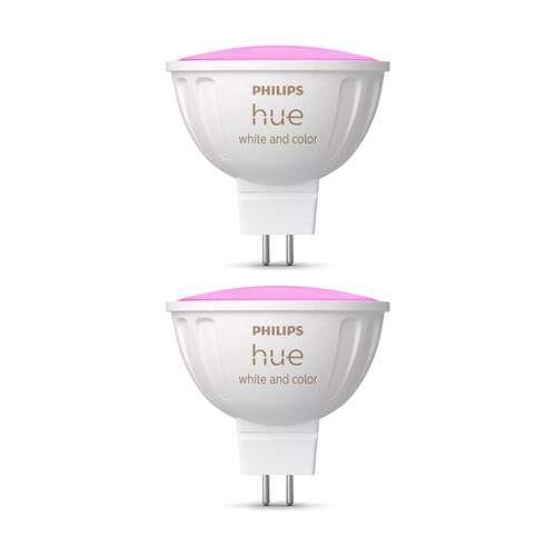 2PK Philips Hue White/Colour Ambience MR16 Smart LED Lightbulb 5.0W