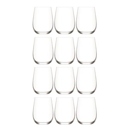 2x 6pc Artcraft Modern Hugo Stemless Glass Tumbler Drinkware 475ml Clear