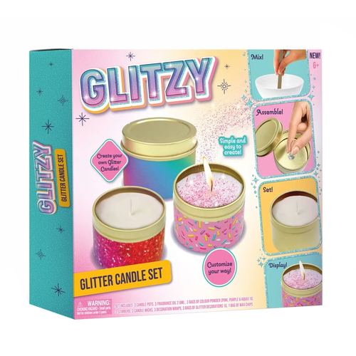 Glitzy Glitter Candles DIY Candle Making Set 6+