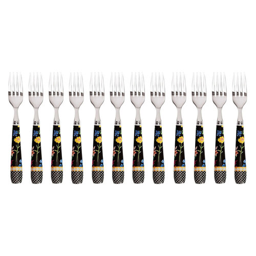 12pc Maxwell & Williams Teas & C's Contessa Cake Forks Black