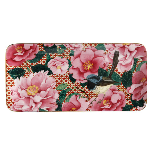 Maxwell & Williams Teas & C's 25cm Silk Road Rectangular Platter - Cherry Red