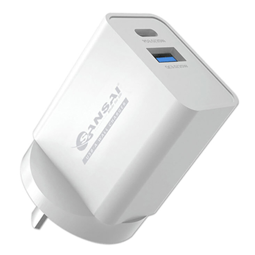 Sansai 20W USB-C/A Wall Charging Adapter White
