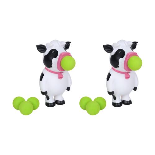 2PK  Hog Wild Moo Popper Soft Foam Ball Shooter Indoor/Outdoor Fun Toy