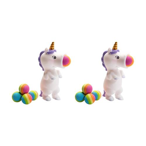 2PK  Hog Wild Unicorn White Popper Soft Foam Ball Shooter Indoor/Outdoor Fun Toy