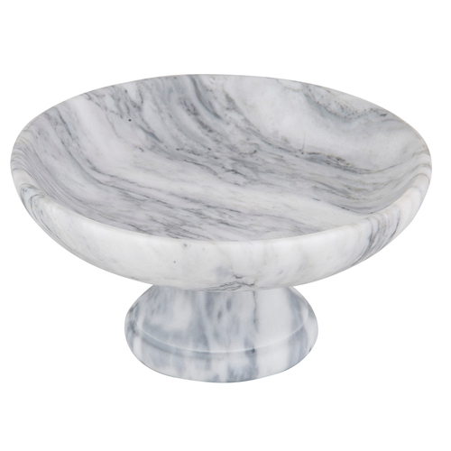 Davis & Waddell Nuvolo Marble Fruit Bowl 25x13cm Round - Grey
