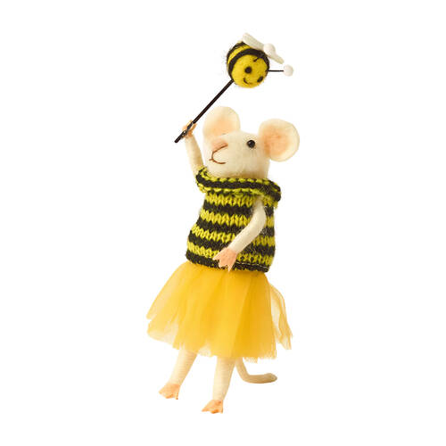 Pilbeam Living Tabitha Felt Mouse Handmade Home Decoration Figurine 16.5cm