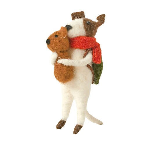 Pilbeam Living Tony Felt Dog Handmade Wool Home Decoration Figurine 12cm