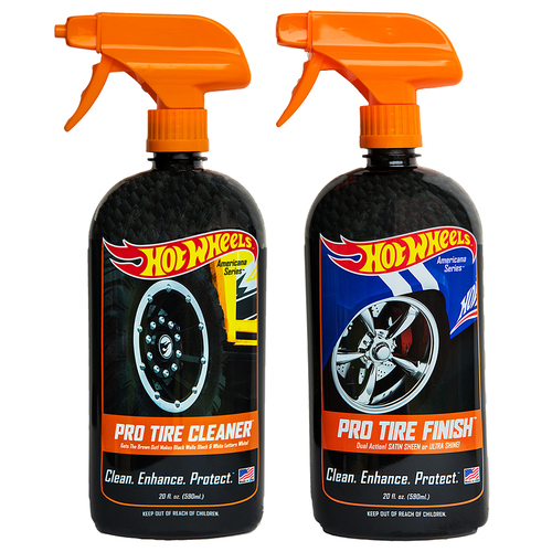 Hot Wheels Pro Tire Shine & Pro Tire Finish Car Cleaner Spray Combo 590ml