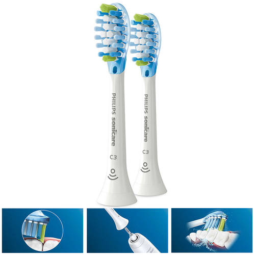 2PK Philips Sonicare C3 Premium Plaque Defence Brush Heads Replacement - White